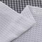 White-Grey Polyester Striped Waffle Weave Shower Curtain Luxurious Textured